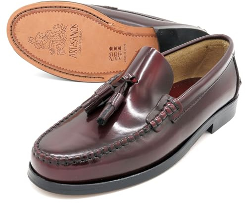 Mocasines para Hombre Piel Zapatillas de negocios con borlas Burdeos Talla 40 EU