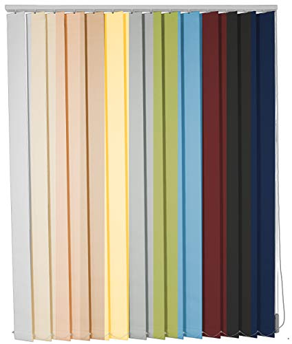 Lamellenvorhang auf Maß Vertikaljalousie viele Größen und Farben Stoff blickdicht lichtdurchlässig Tür Fenster Lamellen Rollo Schiebegardine (Breite 240,1 - 250 cm x Höhe 200,1 - 220 cm, Anthrazit)