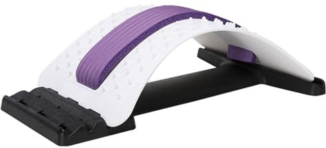 JIUCARE Barella Posteriore, Massaggiatore Back Stretcher con Perline Magnetiche per Sollievo dal Mal di Schiena, 3 Livelli Regolabili Supporto Lombare per Agopuntura Posteriore Relax (Viola)