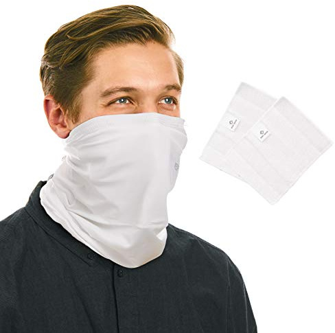 Paladone Respi Neck Gaiter Cover mit 2 abnehmbaren Gesichtsmaskenfiltern und UV-Schutz, Weiß, Standardgröße für Erwachsene