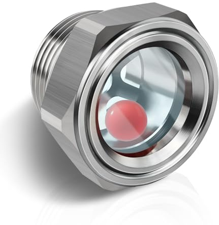 1'' NPT Male Threaded Stainless Steel Sight Glass Oil Liquid Level Gauge Oil Indicator Window Hydraulic Tank Sight Glass For Pump Air Compressor Fittings (1'' NPT Male 1 Pcs)