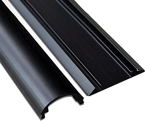 Kabelkanal Ecke/Boden Kabelabdeckung Hider， Schwarz Selbstklebend Langlebig Edelstahl Power Cord Management für Schlafzimmer/Wohnzimmer (Color : Black, Size : No.4)