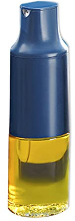 BYYLECL Botella dispensadora de aceite, recipiente de aceite de cocina de vidrio de 430 ml, apertura y cierre automático, para cocina, barbacoa, hornear, asar, azul