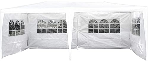 kynast exklusiv Festzelt Pavillon mit Stahlrahmen 3 x 6 m inkl. Seitenwände Weiß Garten Party