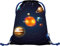 Baagl Turnbeutel für Jungen, wasserdichte Schuhbeutel für Kinder, Schule und Kindergarten Sportbeutel für Junge, Sportrucksack, Gymsack (Planeten)