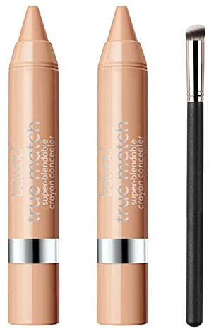 BASTOUR Lot de 2 correcteurs liquides beiges anti-cernes avec un pinceau anti-cernes pour un maquillage parfait, opacité variable et effet adoucissant immédiat