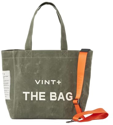 VINT+ Canvas Bag Damen Handtasche – Moderne Schultertasche mit wählbarem Tragegurt – Casual Shopper Tasche ideal für Arbeit, Uni, Schule oder Reise | Wasserabweisend, 100% Baumwolle