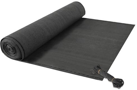 WANNYTON Zaunblende 1,5m x 10m effektiver Sichtschutz mit Seil, Zaun 150 g/m² HDPE Schattiernetz, UV-resistent Reißfest, 90% Beschattungsgrad, Windschutz für Sportplatz Garten Tennisblende