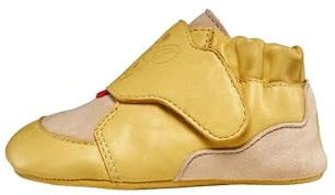 Affenzahn Scarpa per Gattonare Pelle Crawly Scarpine per Bambini in Pelle per Bambine e Bambini con Chiusura in Strappo, morbide e Flessibili, Antiscivolo Giraffa - Giallo, 20/21