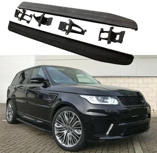 FTAPACCE 2 pezzi Pedane laterali Barre anti-ribaltamento per Land Rover Range Rover Sport L494 2013-2022 (Tutto Nero)