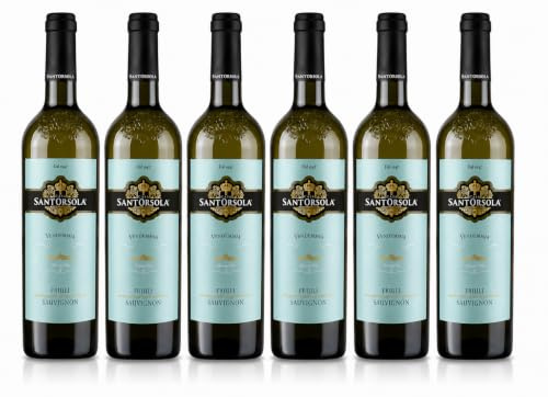 Sant'Orsola Premium Sauvignon D.O.C. Friuli Vino Bianco, 6x750 ml | Italiano, Gusto Pieno Rotondo, Palato Aromatico