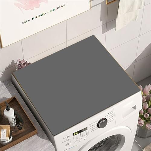 Highdi Housse de Protection pour Machine à Laver Top, Monochrome Coussin de Machine à Laver Antidérapant Housse de Machine à Laver pour Machine à Laver Ou Sèche-Linge (50x60cm,Gris)
