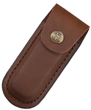 Bkemkri Etui en Cuir Marron Vintage pour Couteau, Sac à Ceinture pour Camping et Randonnée