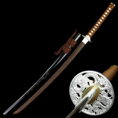 HJHUUA 104 cm Japanisches Holz-Katana,natürliches Wenge-Holz-Samurai-Schwert,handgefertigtes Bokken für Geschenke,Displays,Cosplay,Kendo-Übungen,Dekoration