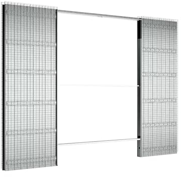 ALLINOX Controtelaio Per Porte Scorrevoli ANTA DOPPIA In Acciaio ZINCATO Per Intonaco Sistema Porta a Scomparsa 2 ANTE Telaio Salvaspazio H.210 Cm Muratura Da Interno MADE IN ITALY (600-600x95)