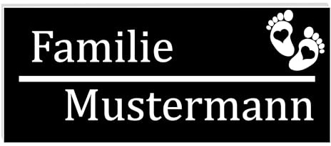 KIWISTAR UG Customisable Letterbox Plaque with Legs 60 x 25 mm Black and White – Customisable with Engraving – PVC Doorbell Plaque – Outdoor Use – UV and Weather Resistant