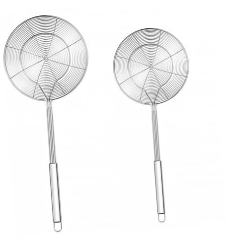 Alipis 2piezas Colador Espumadera De Acero Inoxidable Espumadera De Alambre Espiral Para Freír y Cocinar Accesorio De Cocina Para Escurrir Fideos y Verduras