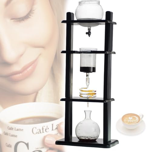 Cold Brew Drip Coffee Maker,Iced Coffee Drip Pot Cold-Drip Coffee Tower,1000ml Large Capacity,Cold Brew Drip Tower for Home,Tea Houses