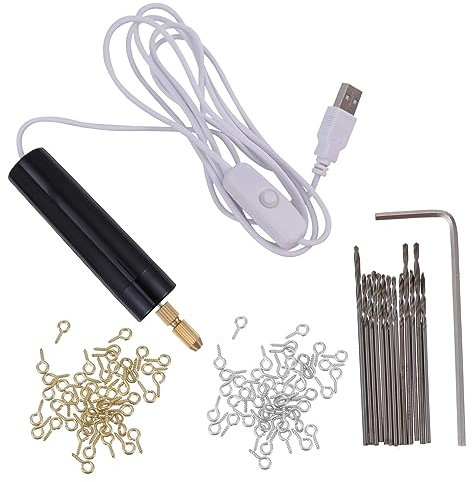Holibanna 115 Pezzi Mini Trapano Elettrico Attrezzo Trapano a Mano Rotativo Manuale Piccolo Senza Fili Mini Strumento Rotante Macchina Se Stesso Punte Trapano Acciaio Black