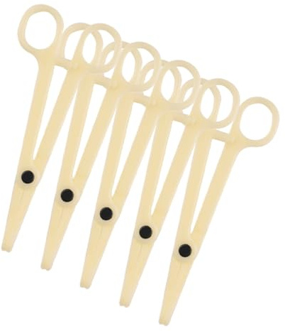 BESTYASH Lot De 5 Pinces à Percer Jetables Taille Moyenne Beige Pour Piercing Corporel Femmes Et Hommes Usage Professionnel Hygiénique Facile à Utiliser