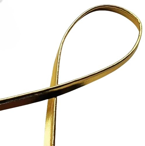 5 m goldenes PU-Leder-Paspelband, 1 cm breit, Schrägband zum Nähen, Stoffkantenbesatz