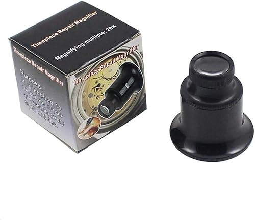 Black 20X Jewelers Eye Loupe Loop Magnifier Magnifying Glass for Watchmakers Repair Eye Loupe Glass Jewelry Tools Jewelry Making Tools and Accessories