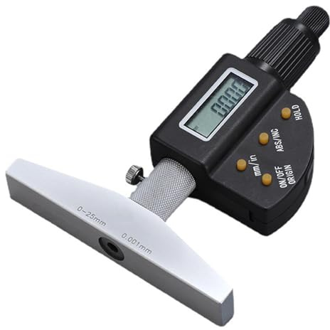 Calibrador de profundidad digital, medidor de profundidad electrónico, micrómetro de profundidad, pantalla digital de alta definición, rango 0-25/0-50/0-100/0-150 mm, para interior/exterior/escalón