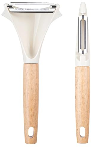 Wooden Handle Potato Peeler, Kitchen Steel Set of 2, Y-Shaped I-Shaped, Peeler Comfortable