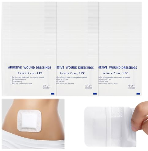 90 Pcs ApóSitos EstéRiles,6x7cm Apositos Adhesivos Impermeables Gasas EstéRiles Cicatrizacion Rapida Tiritas,Adecuado Para Cubrir Proteger Piel DañAda Retirar Sin Dolor