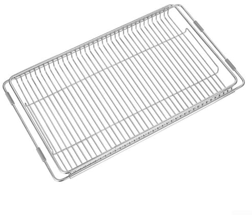Backofengitter aus Chromstahl, Optimale Drahtabstände (2,1 cm), Kompatibel mit vielen Markenbacköfen, Spülmaschinengeeignet, Hitzebeständig bis 600 °C