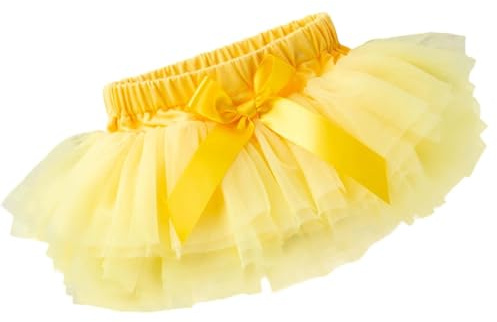 Faldas de verano para niñas, faldas de media longitud para bebés, faldas tutú, pantalones de bebé, faldas cortas de festival para niños de 0 a 24 meses., amarillo, 6-12 meses