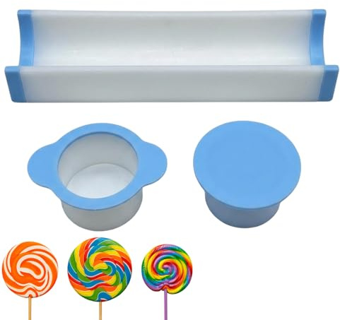 Cake Pop Mould Set, Cake Pop Kit with Three Moulds, Cake Push Pop Containers for Uniform Cake Pops, Long Mould 22.6 x 5.5 x 3 cm and Round Mould 6 x 3.3 cm