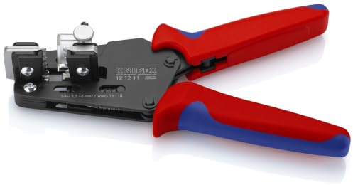 KNIPEX Präzisions-Abisolierzange, für PV-Kabel, 1, 5/2, 5/4/6 mm², 12 12 11 | präzise Formmesser, einstellbarer Längenanschlag, Solar-Kabel