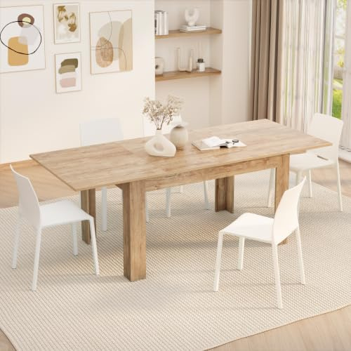 Mobili Fiver, Uttöjbart köksbord, Easy, 140(220) x90 cm, Ek, Tillverkad i Italien