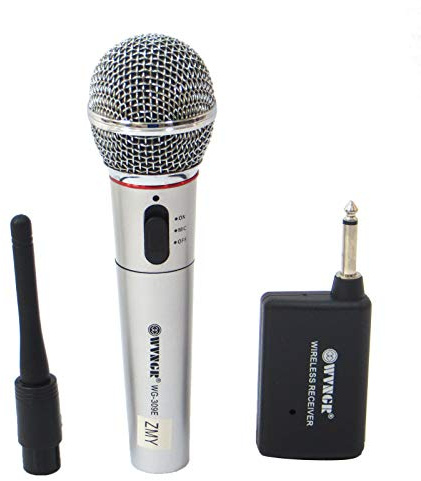 AntDau71® Microfono Professionale Senza Fili Unidirezionale per Karaoke e Concerti – Modello WG-309 – Trasmissione Wireless con Portata fino a 20m, Corpo in Metallo e Testa in Alluminio - CW311