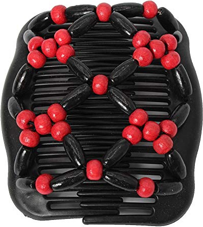 JUSTFOX - Trend African Hairclip Haarklammer Haarkamm Blüten Holzdesign Butterfly Rot