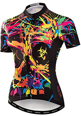 Damen Radtrikot Sommer Kurzarm Fahrrad Shirt Atmungsaktive Fahrradjacke