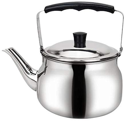 Fenteer Whistling Bouilloire En Acier Inoxydable Cuisinière Théière, métal Thé Pot Gaz/Induction/Électrique/Gaz/Cuisinière Bouilloires pour Cuisine Camping - 0.8L
