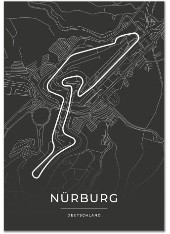 Vacentures Nürburg Rennstrecken Poster - Geschenk für Motorsport-Fans (21x30 CM (DIN A4))