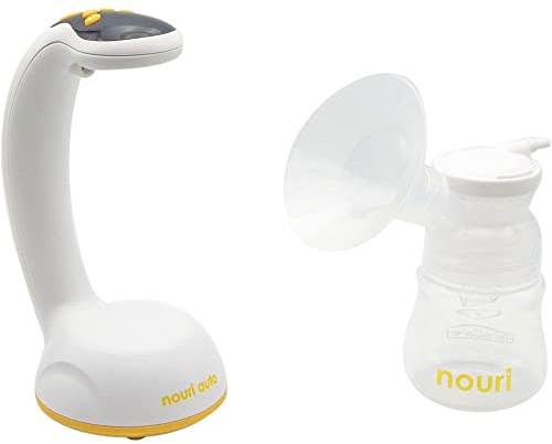 TensCare Nouri Auto Elektrische Milchpumpe, tragbare Milchpumpe mit BPA-freien Materialien, 3 Modi, um Milch zu extrahieren, inklusive 2 Fläschchen à 150 ml, transparent