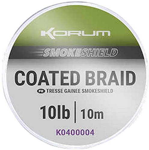 Korum Smokeshield beschichtete geflochtene Schnur, 10 m Spule, Camouflage-Angeln, 4,5 kg