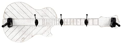 joycraft GG-277 Garderobe in Gitarrenform, Kleidung, Kopfbedeckungen | Shabby-Look Holz-Wandgarderobe im Gitarren-Design, Handtücher, Taschen, Schirme, Schlüssel & Co., Hakenlänge: ca. 7, 2 cm