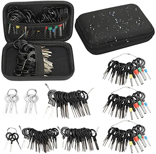 Linkstyle 121 STK Terminal Entfernung Werkzeugsatz für Auto, KFZ Kabel Stecker Ausbau Werkzeug Pin Entferner Auspinwerkzeug mit Schutzhülle für Meisten Steckverbinder Terminals