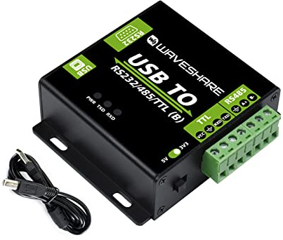 Waveshare Convertidor USB a RS485/RS232/TTL industrial digital aislado con CH343G en el interior, conversión multiprotocolo y multitipo, compatible con Windows 11/10/8.1/8/7, Linux, Android, Mac, etc.