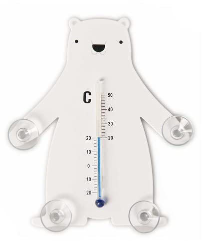 HAB & GUT -TG002- Fensterthermometer Eisbär mit Saugnäpfen, innen und außen, weiß