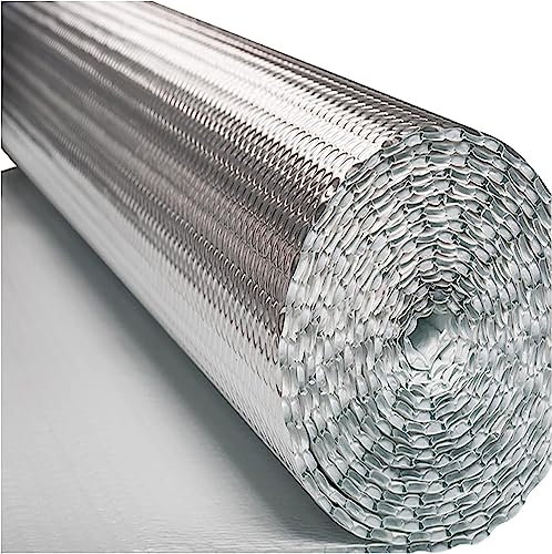 DECAKE Aluminiumfolien-Isolierfolie, Aluminiumfolien-Isolierrolle, doppelseitige Aluminiumfolie mit Luftpolsterfolie dazwischen, Selbstklebende Aluminiumfolie, Dach, Dachzimmer, Wärmedämm