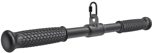 SELEWARE Trizeps-LAT-Pulldown-Aufsätze, Heim-Fitnessstudio, Workout-Zubehör mit rutschfestem weichem Gummigriff, Kabelmaschinen-Aufsätze, Trizepsseil, Doppel-D-Reihengriff, Pull-Down-Stange, gerade