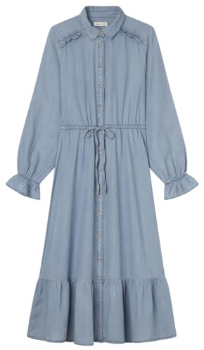SPRINGFILED Vestido Midi Vaquero Volantes Tencel, Vestido Mujer, blue, 38