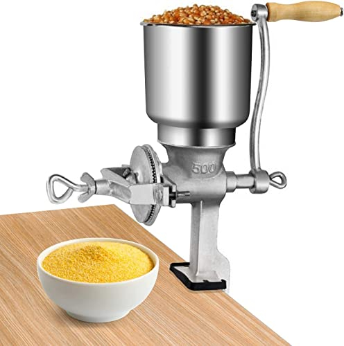 NirWa Manual Grain Grinder, Portable Hand Crank Grain Mill Home Kitchen Powder Grinding Machine Countertop Clamp Design, for Wheat Nut Spice Corn Coffee Beans Grain Grinder