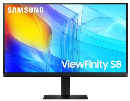 Samsung Écran PC Plat ViewFinity - S80D 27'', 4K Résolution 3840x2160, Dalle IPS, HDR10, 350 CD/m2, Installation One Click, Orientable, Inclinable, Support Mural VESA, Ports HDMI et DP